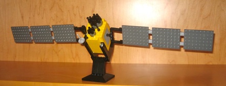 My son made this for me. Contact me if you would like instructions to make your own LEGO-GPS satellite.